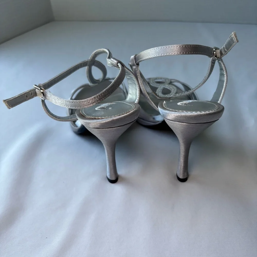 Touch of Nina Silver Rhinestone Heels